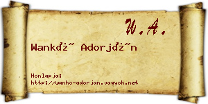 Wankó Adorján névjegykártya